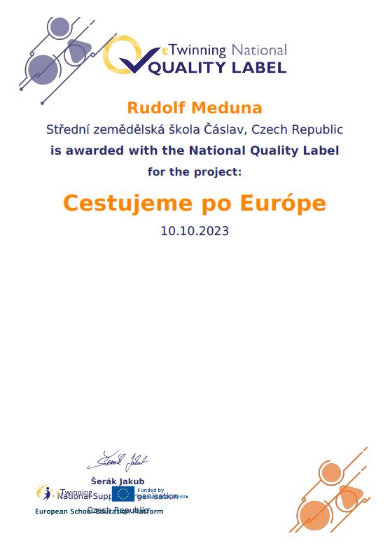 Certifikát eTwinning 2023